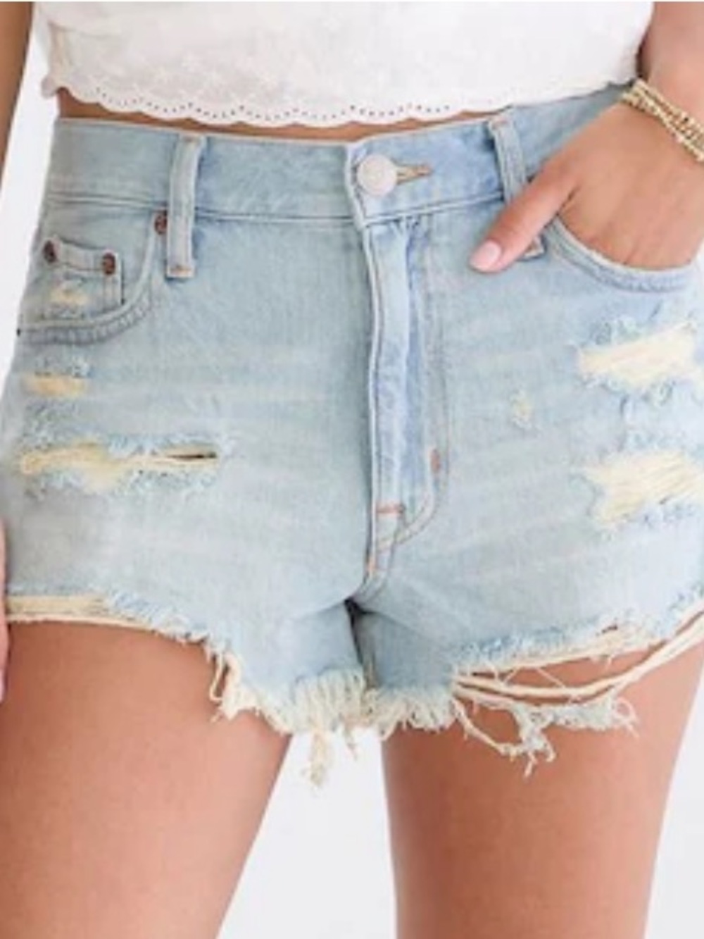 GARAGE DENIM Light Wash Distressed Denim Shorts - Women!! 30
